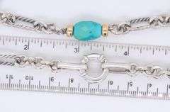 David Yurman Turquoise Figaro Link Chain Necklace
