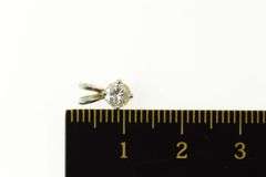 14K White Gold 0.27 Ct Diamond Round Solitaire Classic Pendant