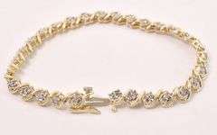 Dazzling 14K Yellow Gold Diamond Tennis Bracelet