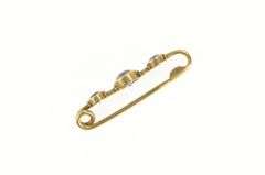 14K Yellow Gold Victorian Amethyst Inset Bar Antique Stick Pin
