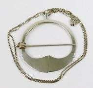 Antique Sterling Silver Celtic Buckle Pendant & Chain