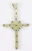 Large Sterling Silver Garnet Cross