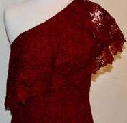 Stylish One Side Shoulder Burgundy Dress