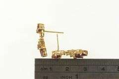 14K Yellow Gold Marquise Ruby Dangle Diamond Accent Earrings