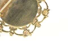 14K Yellow Gold Ornate Victorian Painted Lady Pearl Scroll Pendant/Pin