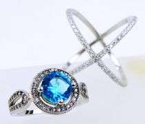 2 Sterling Silver CZ Rings
