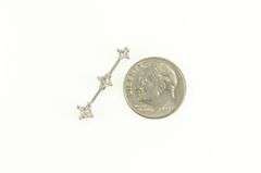 14K White Gold 0.50 Ctw Princess Diamond Tiered Drop Pendant