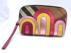 Burberry Halton Pop Element Bright Pink and Check Make up Bag