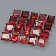 Lovely 8.20ct square cut cherry red Garnet set
