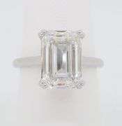 Certified 4.59CT Emerald Cut Diamond Solitaire Ring
