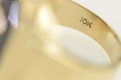 10K Yellow Gold Retro Black Onyx K Monogram Squared Signet Ring