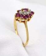 Cute Ruby & Diamond Cluster