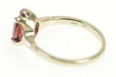 14K White Gold 1.40 Ct Oval Natural Garnet Solitaire Ring