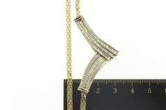 10K Yellow Gold 1.25 Ctw Baguette & Round Diamond Chevron Necklace