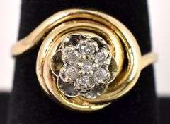 Sensational Cluster Diamond Ring in 14K Yellow Gold