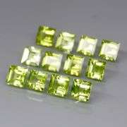 Princess cut unheated! 4.55ct Peridot set