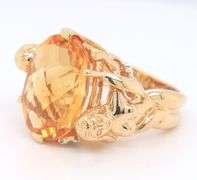 Attractive Yellow Gold 8.70ct oval Citrine and Diamond Set in Female Bust Setting
