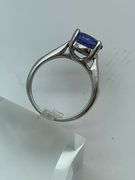 CERTIFIED 14K WHITE GOLD DIAMOND AND TANZANITE RING