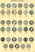 Album of 104 Jefferson Nickels 1938-2002 w/War Nickels