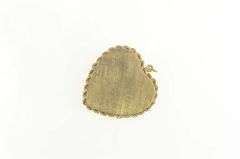 14K Yellow Gold 1960's Diamond Heart Flower Photo Locket Charm/Pendant