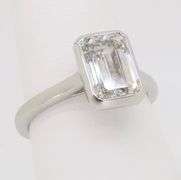 Emerald Cut Diamond in a Bezel Setting