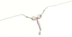 18K White Gold 5.00 Elaborate Art Deco Diamond Ruby Bow Necklace