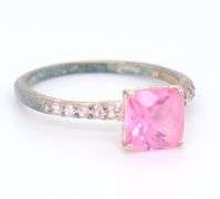 925 Sterling Silver Pink Sapphire Ring