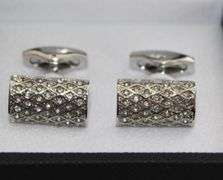 Silver color Jeweled Style Cufflinks By Carelli