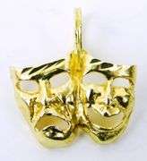 14K Yellow Gold Opera Mask Pendant