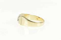 10K Yellow Gold 0.20 Ctw Diamond Squared Men's Wedding Ring