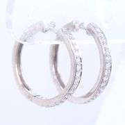 Gorgeous White Gold Diamond Hoop Earrings