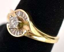 Creative Solitaire Diamond Ring in 14K Yellow Gold
