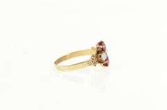 14K Yellow Gold Victorian Opal Syn. Ruby Statement Vintage Ring