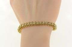 14K Yellow Gold 5.40 Ctw Champagne Diamond Wavy Tennis Bracelet
