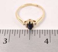 Adorable 14K Yellow Gold Sapphire and Diamond Ring