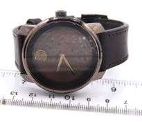 Movado Bold 42mm Brown Dial and Brown Leather Band Quartz Watch