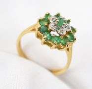 Classic Emerald Cluster in 14K YG