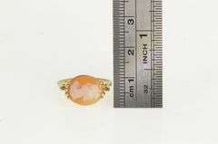 10K Yellow Gold Carved Shell Cameo Ornate Vintage Ring