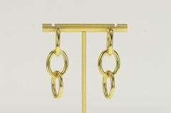 18K Yellow Gold Roberto Coin Oval Hoop Chain Dangle Earrings