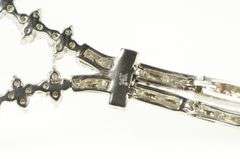 14K White Gold 1.56 Ctw Diamond 1950's Heart Lavalier Tassel Pendant