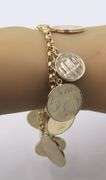 Majestic Yellow Gold Euro Coin Charm Bracelet