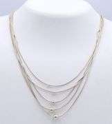 925 Sterling Silver Multi Strand Chain Necklace
