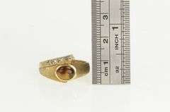 10K Yellow Gold Tiger's Eye Diamond Retro Vintage Ring