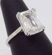 Certified 4.59CT Emerald Cut Diamond Solitaire Ring