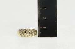10K Yellow Gold 0.90 Ctw Fancy Diamond Striped Statement Band Ring