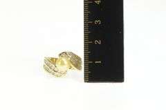14K Yellow Gold 0.90 Ctw Gold Pearl Diamond Engagement Ring