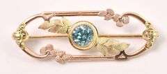 Adorable 14K Yellow Gold Topaz Gemstone Brooch