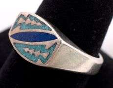 Sterling Silver Turquoise and Lapis Lazuli Ring
