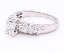 Elegant White Gold Princess Cut Diamond Engagement Ring in Princess Cut Setting
