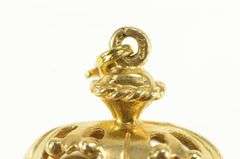 14K Yellow Gold 1950's 3D Syn. Sapphire Crown Queen King Charm/Pendant